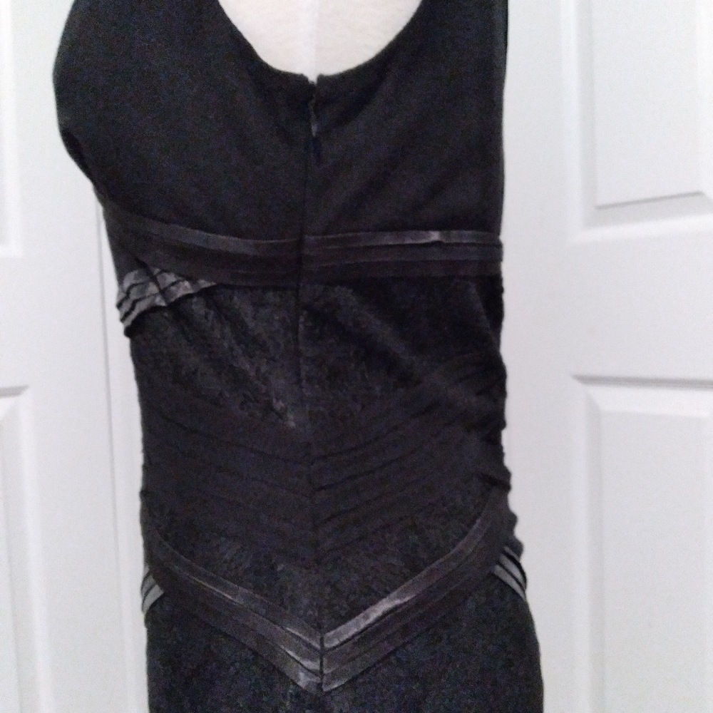 NWT Mesmerize Sleeveless Black Lace Satin Party Wedding Cocktail Dress Size Med - Picture 7 of 13